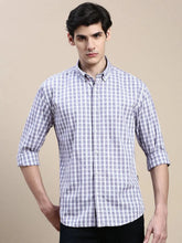 Men Purple Checked Casual Shirt-GROVER-1113-Purple